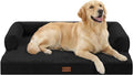 Orthopedic Dog Beds for Large Sized Dogs, Waterproof Egg Crate Foam Large Dog Couch Beds with Comfy Bolster 36x27Inch, Washable Pet Beds with Removable Cover and Nonskid Bottom, Black