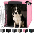GORILLA GRIP Dog Crate Covers Compatible with Amazon Basics Dog Crates, All Sides Open, Privacy Cover Fits 36" Wire Kennel, Breathable Mesh Windows, Light Reducing Puppy Training Cage Topper, Pink