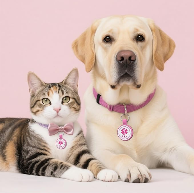 QR Code Dog Tag, QR Code Pet ID Tag, Dog ID Tag, Small Cat for Kitten and Puppy, Modifiable Free Online Profile, Scan QR Code Send Instant Location Alert Email (Rose, Regular)