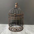 Round Birdcages Vintage Decorative Iron Bird cage Wedding Decor Flower cage Decor Props Hanging Flower Frame Bird cage decorCenterpieces Small Birds Wedding Party Indoor Ourdoor Decoration (Bronze)