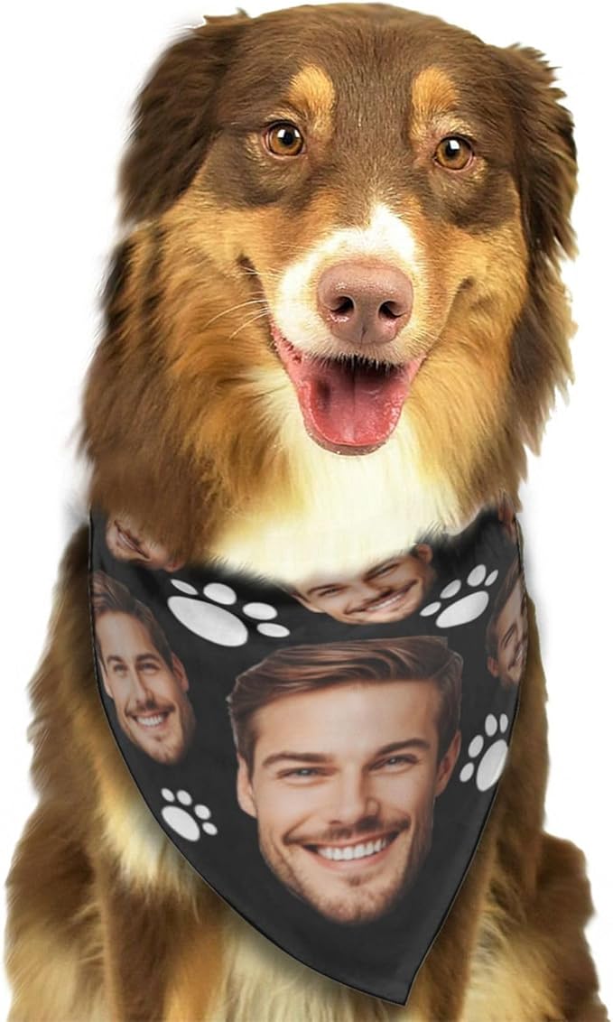 Custom Dog Bandana for Cat Dog Pet Add Your Design Personalized Neckwear Bandanas with Your Text Logo Image Customized Pet Scarf Funny Gifts Style 05
