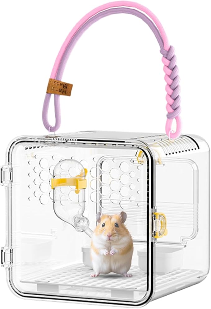 Bird Carrier - Portable Clear Cage for Travel and Outdoor Use | Lightweight and Breathable with Secure Lock, Convenient Travel for Budgies, Parakeets, Canaries, Budgies, Cockatiels, Lovebirds