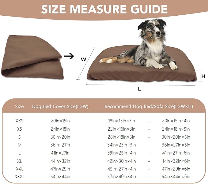 Dog Bed Cover Waterproof Replacement Machine Washable Covers for 20x15 Inch Dog Bed Heavy Duty Scratch Resistant Mattress Protector Pet Bed Cover Only Brown