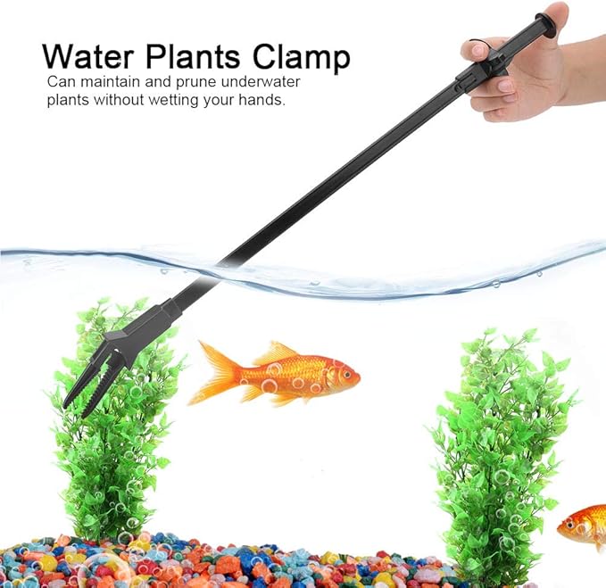 Professional Aquarium Cleaning Tongs, Extra Long Plastic Tweezers, Fish Tank Plant Maintenance Tool