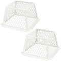 Dryer Vent Bird Guard,Dryer Vent Cover Guard for Most 5" to 6" Bathroom Exhaust Fan Cover Ventilation,8.5"Lx8.5"Wx6"H Steel Ventilation Bird Cage for Bath Exhaust Fan Cover,White,2PCS