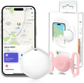 GPS Tracker for Dogs, Mini GPS Pet Tracker with Silicone Cover, IPX8 Waterproof GPS Trackers for Kids,No Monthly Fee,Work with Apple Find My(iOS Only),Dog Trackers Finder Trackers Pets (Pink-New)