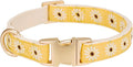 Woven Dog Collar with Metal Buckle Adjustable Jacquard Retro Dog Collars for Small Medium Large Dogs(Daisy,M)