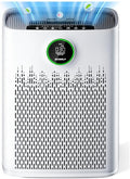 Air Purifiers for Home Large Room, Cover Up to 2400 Ft² with True HEPA Filter, Smart Mode, PM2.5 Air Quality Display, 22dB Sleep Mode, Aromatherapy with 2X-Purification & 360°Air Outlet, HAP603, White