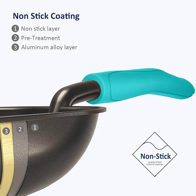 WePet Cat Litter Scoop, Non-Stick Plated Aluminum Alloy Sifter, Kitty Durable Metal Scooper, Deep Shovel, Long Handle, Kitten Pooper Lifter, Size Large, Coated Black Body with Turkish Blue Handle