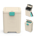 PawPail Pet Waste Station with Activated Carbon Filter and DualVent Odor Control - Outdoor Dog Poop Trash Can with 200 Dog Poop Bags - 19 Liter, Beige