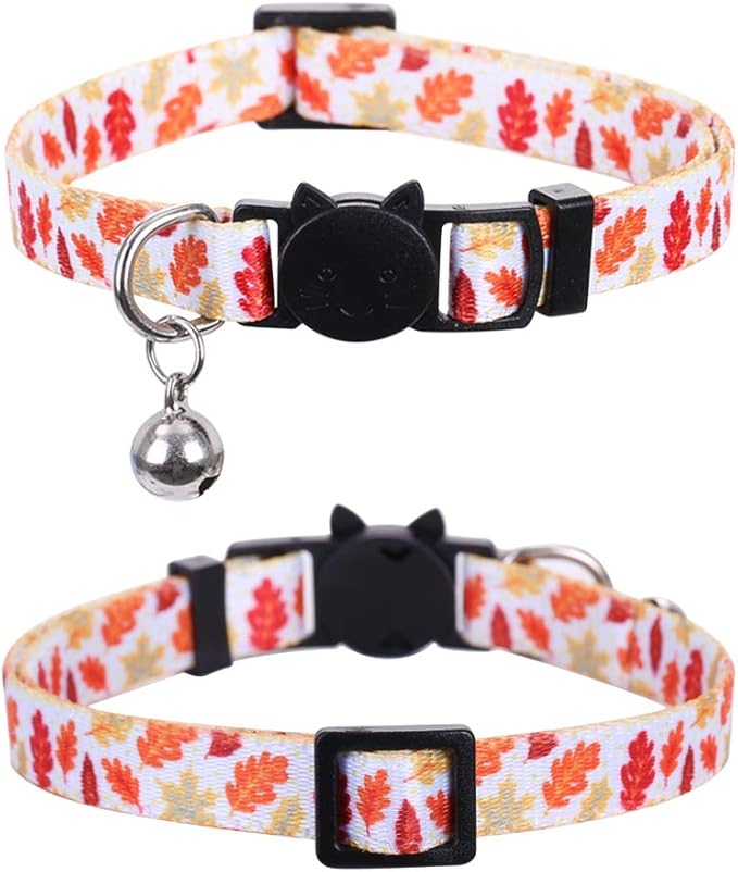 3 Pack/Set Thanksgiving Day Cat Collar Breakaway Bell Fall Autumn for Kitty Adjustable Safety