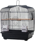 GarveeHome Small Bird Cage with Wheels, Parakeet Cage, Bird Carrier for Parakeets, Canaries, Lovebirds, Small Quaker, Cockatiels, Budgie, Green Cheek (20in Blcak)