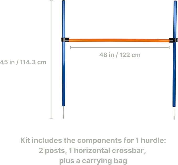 TRIXIE Agility Hurdle Adjustable Dog Jump, Ideal for Beginners & Advanced, Dog Obstacle Course Equipment 1 x Hurdle