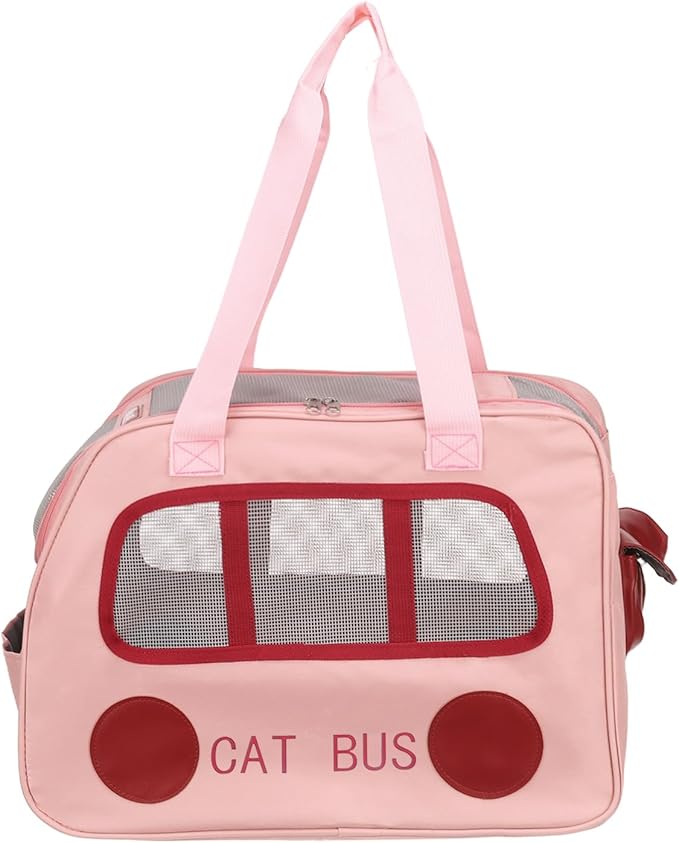 Pet Backpack Carrier, Portable and Ventilated, Oxford Cloth, Dogs Cats and Little Animals Travel Bag 16.93", (Pink, 1 Pcs), Intended for Hiking/Camping/Traveling
