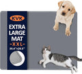Dog Food Mat, 39.4×29.5in Extra Large Silicone Pet Feeding Mat - Waterproof, Non - Slip, Chew - Resistant for Food & Water, Protect Floors (Light Gray)