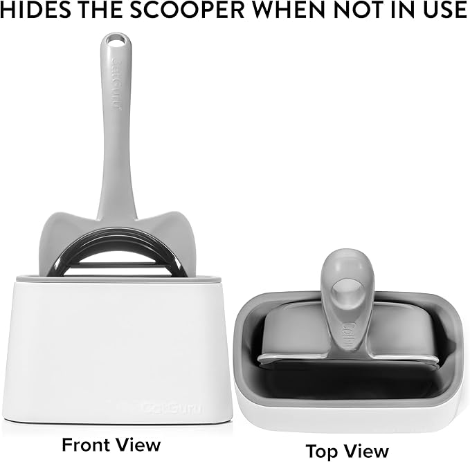 CatGuru Premium Cat Litter Scoop Holder – Heavy-Duty Scooper Storage Caddy, Scoop Stand for Kitty Litter Box, Fits Most Cat Litter Scoops (White)