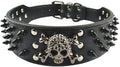 Serijoars Spiked Studded Dog Collar, PU Leather Dog Collar, Adjustable Pet Collars for Medium or Large Breed Pet (XL, Black2)