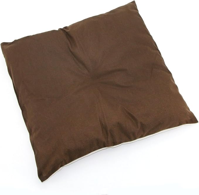 Best Pet Supplies Dog House Bed Crate Mat Tent Indoor Round Soft Plush for Small, Medium, and Large Breeds - Beige w/Brown Stripes, 16 x 16 x 14"