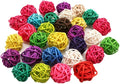 20 Pcs Colorful Handmade Wicker Rattan Balls Decorative, Pet Bird Chew Toy Party Wedding Table Decoration Decorative Crafts Hanging DIY Accessories