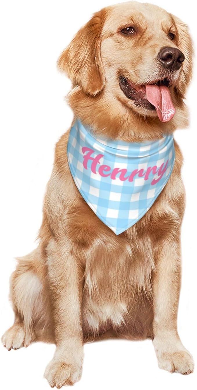Custom Pet Scarf Personalized Dog Bandana with Name Personalized Add Your Text Bibs Triangle Head Scarfs Gift for Small Medium Large Dogs Cats Baby Puppy Pets Accessories