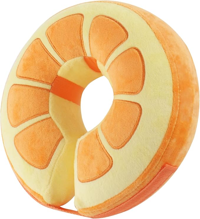 IEUUMLER Inflatable Recovery Dog Collar, Protective Donut Cone, Adjustable Soft Collar for Dog and Cat After Surgery Prevent from Biting & Scratching EU002 - Orange XL