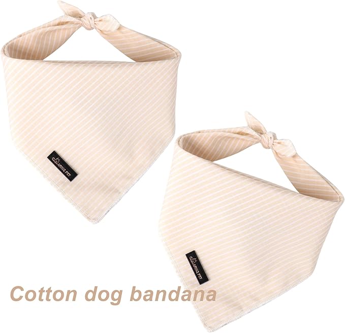 ARING PET Summer Dog Bandana-Cute Khaki Dog Bandanas, Comfortable Pet Scarf Dogs Triangle Bibs for Small to Large Boy Girl Dogs and Cats
