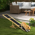 71" Dog Agility Seesaw Outdoor for Training and Exercise, Wooden Platform Dog Agility Training Equipment - Dog Obstacle Course Backyard Run Game Toy (Yellow)
