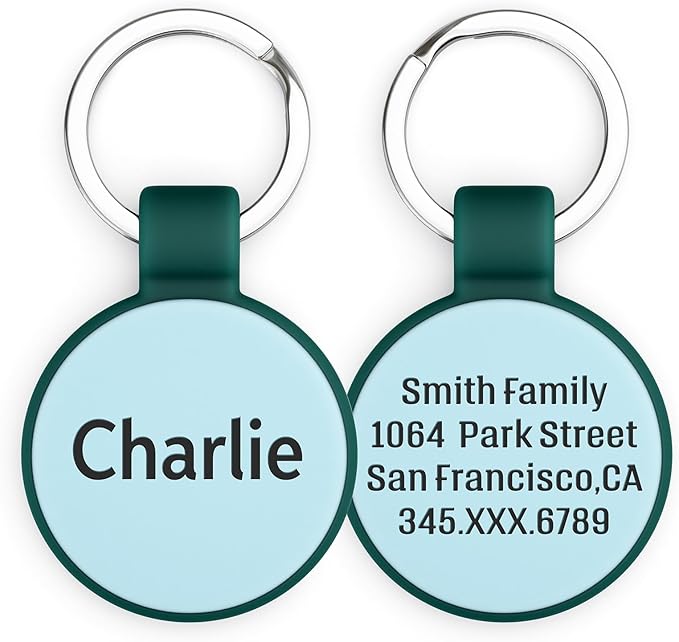 Silent Silicone Dog Tags, Custom Engraved Pet ID Tags for Cats and Dogs, Personalized Small Size Cat Tags with Cute Designs (Symbols, Small)