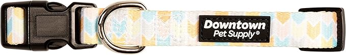 Downtown Pet Supply - Best & Fancy Dog Collar - Lightweight Adjustable with Quick Buckle & D-Ring - Hand Wash Safe - Chevron - Medium