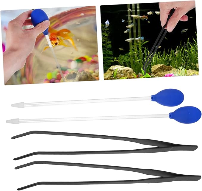 4Pcs Fish Tank Cleaning Tools Aquarium Tweezers Pipette for Easy Water Changes Durable Lightweight Aquarium Accessories for Plants Substrate and Aquatic Pets