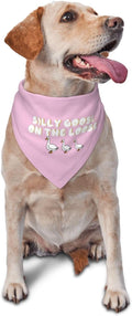 Silly Goose on The Loose Triangle Dog Bandana,Summer Bandana Funny Triangle Dogs Scarf Handkerchief Soft Adjustable Puppy Bandanas (Pink)