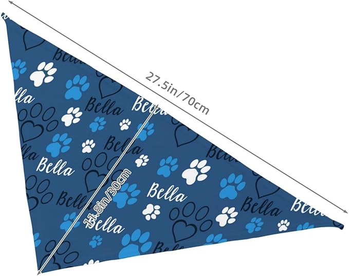 Custom Pet Scarf Personalized Dog Bandana with Name Personalized Add Your Text Bibs Triangle Head Scarfs Gift for Small Medium Large Dogs Cats Baby Puppy Pets Accessories
