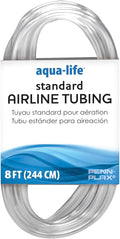 Penn-Plax Aqua-Life Standard Airline Tubing - 3/16 Inch Flexible Airline Hose for Aquarium Pumps, Fish Tank Line for Air Stones & Filters - Safe for Freshwater & Saltwater - 8 ft Long, Clear