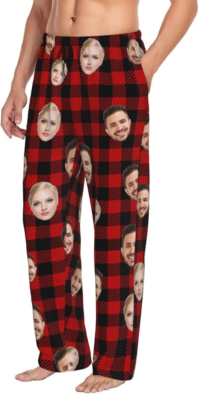 Custom Pajama Pants with Face customized PJ Pants Christmas Valentine gifts for Men Women
