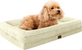 Waterproof Memory Foam Dog Beds for Small Dogs Non-Slip Orthopedic Dog Beds Washable Couch Pet Bed with Removable Cover (Beige, Small)