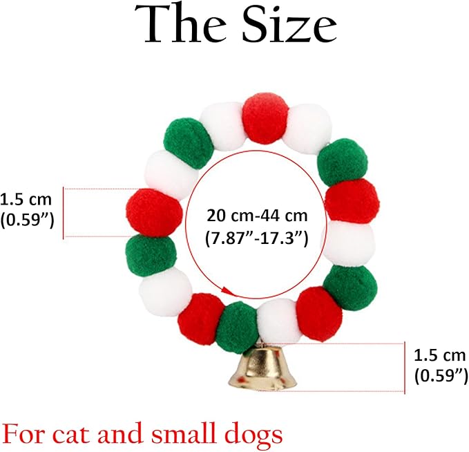 Lionheart Pom-Pom Plush Ball Elastic Collar for Cat Pet Christmas Costume Soft Funny Dog Collar Xmas Party Accessories Headgear
