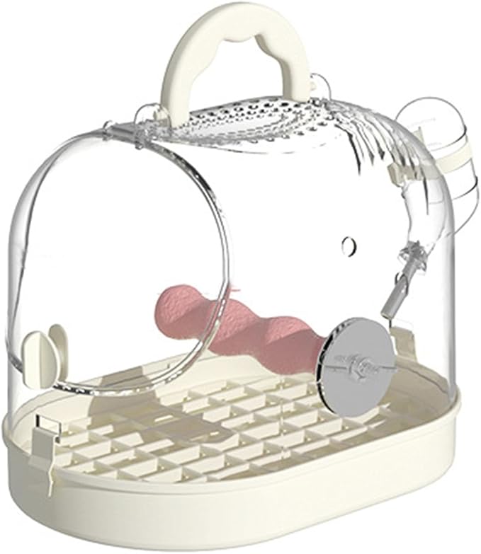 Easy to Carry Bird Cage with Watering Bottle High Ventilated Carriers Travel Cage for Outdoor Portable Hamster Carriers Travel Birdcage
