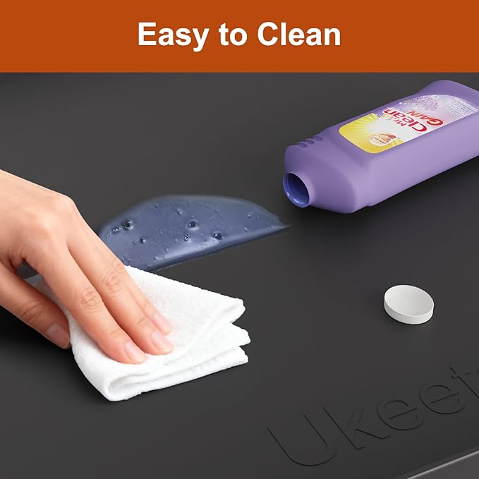 Extra Thick Silicone Mat Waterproof with Raised Edge 22" x 19", Under Sink Mat for Kitchen & Bathroom, Kitchen Cabinet Liner, Multi-Purpose for Storage & Protection, Black