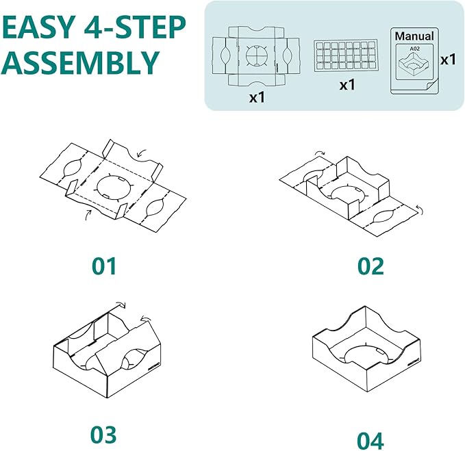 Modular Cardboard Cat Condo System, Bowl-Shaped Cat Bed Module, Foldable Stackable DIY Cat House for Indoor Cats
