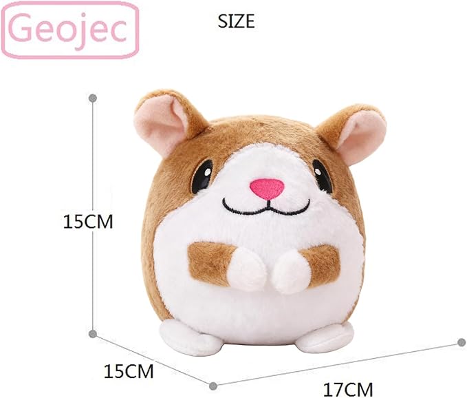 Interactive Dog Toys,Active Moving Pet Plush Toy with Recording and Music Modes, Jumping Squeaky Song shaking Interactive Dog Ball,Rechargeable Dog Toys to Keep Them Busy,Animal Plush Pet Toy(Hamster)