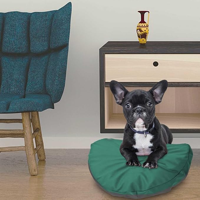 Dog Bed Cover Waterproof Replacement Machine Washable Covers for 30x30 Inch Dog Bed Heavy Duty Scratch Resistant Mattress Protector Pet Bed Round Dark Green Cover Only