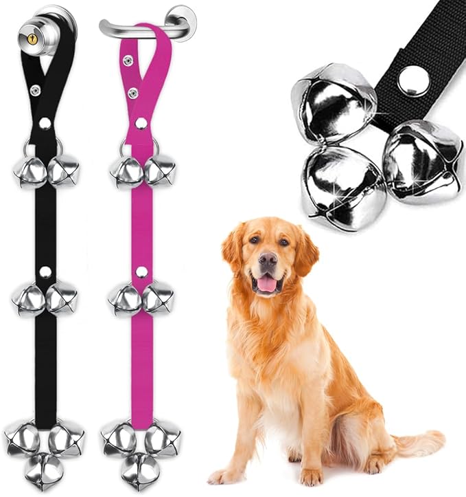 BLUETREE 2 Pack Dog Doorbells Premium Quality Training Potty Great Dog Bells Adjustable Door Bell Dog Bells for Potty Training Your Puppy The Easy Way - 7 Extra Large Loud 1.4 DoorBells