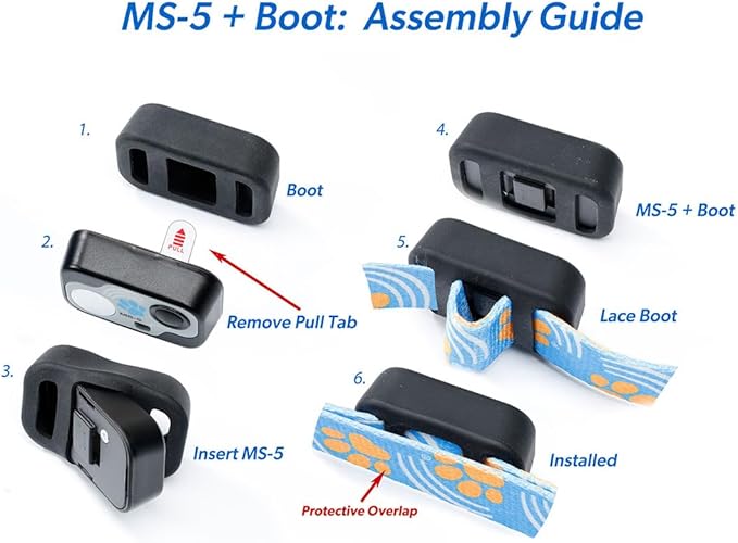 MS-5 Automatic Pet Door Collar, Genuine High Tech Pet Brand Dog Collar for Power Pet Doors - Deluxe Strap (Blue, Medium) - DC-BLUE-MS5-M