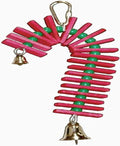 Super Bird Creations SB188 Balsa Candy Cane Bird Toy, Small Bird Size, 8" x 4"