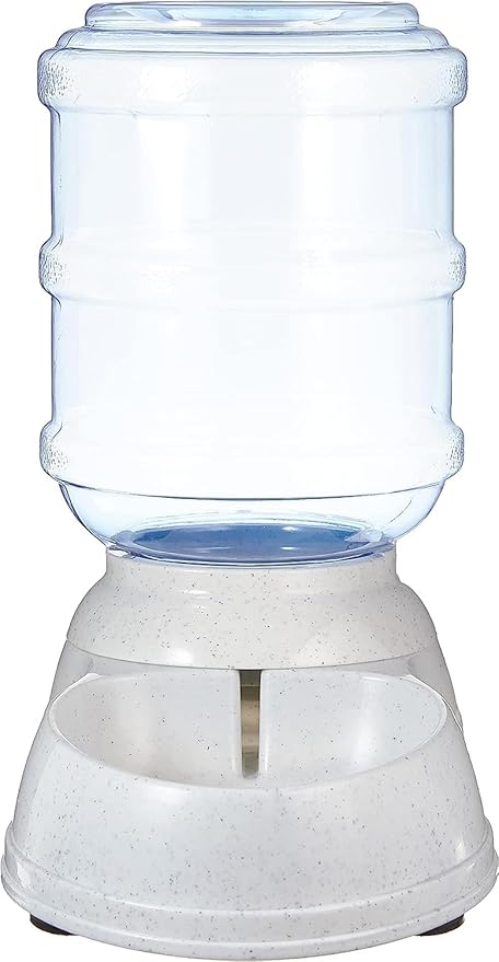 Amazon Basics Gravity Pet Water Dispenser for Cat,Dog,1 Gallon Capacity,Small,Gray,(Pack of 4)