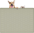 32" x 24" Large Pet Food Mat, Silicone Dog Mats for Food and Water, Nonslip Pet Feeding Mats for Floors,Dog Cat Bowl Mat with Raised Edges, Gray Green