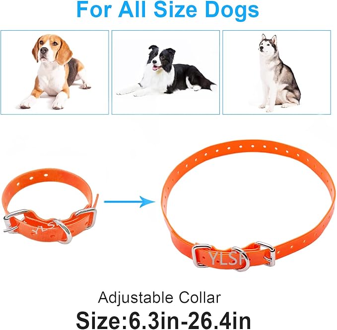 Dog Collar Strap for Most of Electronic Training Shock Collar Receivers-Adjustable Durable Waterproof Odorless 3/4 Inch Collar Replacement for Barking Fence-Pet TPU Collar Strap
