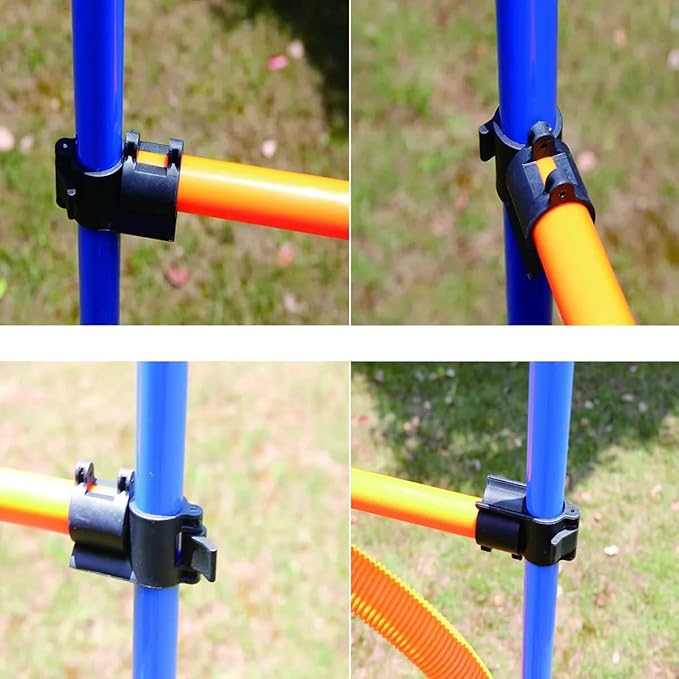 PAWISE Dog Agility Training Equipment, Pet Training Hurdles & Weave Poles Set with Adjustable Jump Bar, Outdoor Dogg Obstacle Course for Backyard Exercise, Portable Dog Agility Kit with Carry Bag