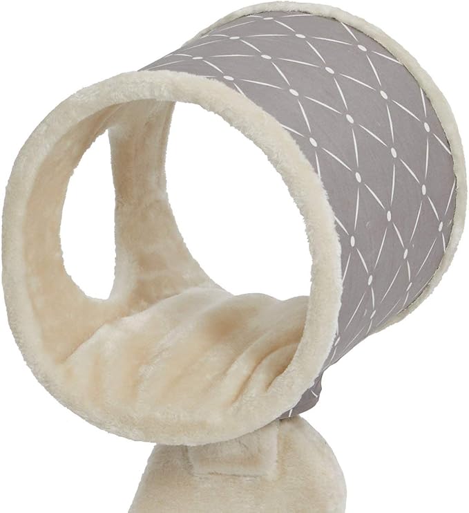 MidWest Homes for Pets Salvador Cat Tree with Built-in Sisal Scratching Pad & Cat Look-Out Lounge, Mushroom/Diamond Pattern