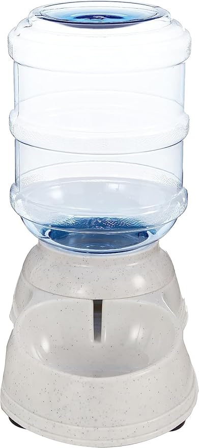Amazon Basics Gravity Pet Water Dispenser for Cat,Dog,1 Gallon Capacity,Small,Gray,(Pack of 4)